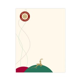 easykart labels Christmas Stationery Paper Letterhead Sheets 60 Pack Holiday Xmas Theme Design For Writing Letters Computer Office Notes & Printing Supplies Size 8.5" X 11"