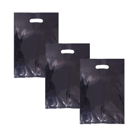 20 PCS Solid Color Black Foil Gift Bag,Black Party Gift Bag with Handle,Foil Party Bags fillers Gift Bags for Kids Birthday Party,Shimmer Gift Bag Reusable Small Gift Wrapping Bag for Presents