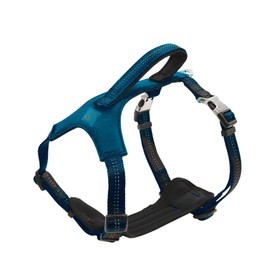 Michur Bruno Dog Chest Harness, Blue, Nylon Dog Harness, Neoprene Padding, Quick Click Buckle, Reflective Lines, Neon Blue, Suitable for Bruno Lead, in Various Sizes/Colours