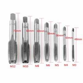 Haosie 7PCS Thread Steel Tap Set, Metric Tap Wrench, M3-M12 Rethreading Tool, Bearing Steel Tapping Set for Wood, Plastic, Aluminum
