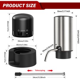 Elektrischer Wein Dekanter,Wiederaufladbarer Weinspender,Elektrischer Weinbelüfter mit Abschließbarem Weinstopper,Elektrischer Weinausgießer,Elektrischer Weinspender für Party Weinliebhaber Zuhause