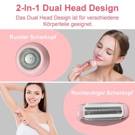 Intimrasierer für Frauen,2 in 1 Damenrasierer Elektrisch,Bikini Trimmer Damen Intimbereich,Rasierer Damen für Gesicht,Beine und Arme LCD-Display,Bikinizone Rasierer mit Wasserdichter Trimmerkopf