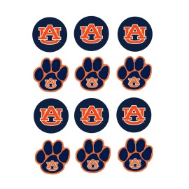 Sweets Party Treats 12 Auburn Tigers, edible paper, cupcake cookie toppers football Auburn alumni