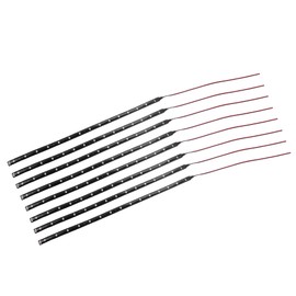 X AUTOHAUX 12V Car Interior 15 LED Strip Light 30cm White (Set of 8)