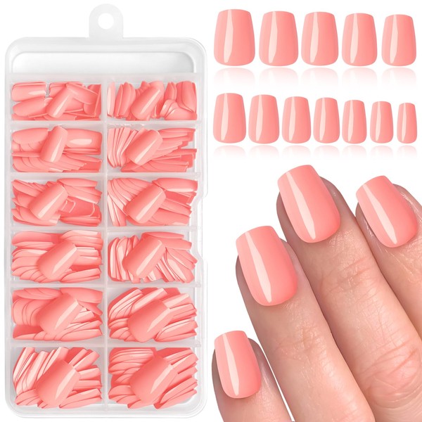 LoveOurHome 288pc Coffin Press on Nails Short Fake Nails with