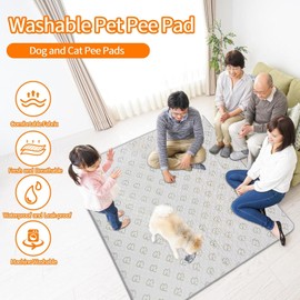 Pee Pads Dog, Washable Puppy Pad, Foldable Waterproof Pee Pads for Dogs, Dog Mats for Floor, Reusable Puppy Pee Pads for Sleeping Training Pet Supplies, 63"X 63"