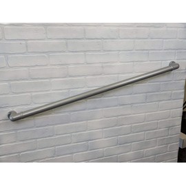 Aluminum Handrail Direct CHR 6' Handrail Section with Returns - Silver - Easy to Install Stair Hand Rails - USA Made, ADA Compliant Porch Railing - Hand Rail for Outdoor & Indoor Steps