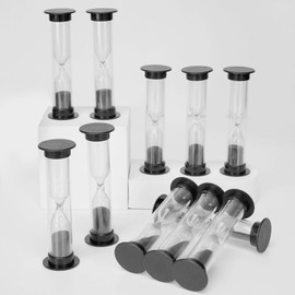 40 Pcs Black Hourglass Sand Timers 1 Minute Sandglass Sand Clock Visual Timers for Kids Children Classroom School & Home
