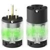 ELEGRP Lighted Straight Blade Electrical Plug and Connector Set, 15