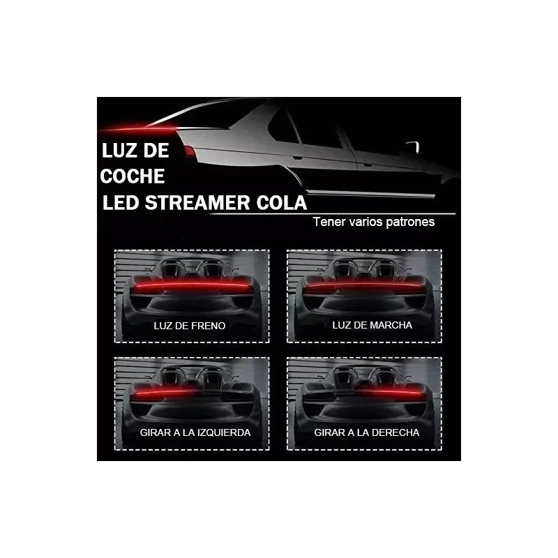 PUNKZZ Alerón Trasero Cajuela Led Universal Cola Luz 4 Colors