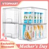 VTOPMART Transparent Clear Acrylic Large Stackable Kitchen Pantry Drawers, undersink,nursing