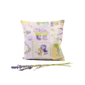 Lavender Pillow - Hand Stitched with 85 g Lavender Flowers from Provence - Lavender Cushion (Beige)