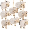 Logbuch-Verlag 8 Sheep Felt Easter Pendants Easter Natural Wood Sheep