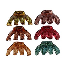 Zac's Alter Ego 6 Pieces 8.5cm Large Hair Octopus Clamps/Bulldog Claw Clips