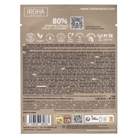 Iroha Nature - Plumping & Anti-Ageing Cloth Mask | With Triple Hyaluronic Acid | Deep Hydration and Anti-Ageing Effect | Softer and Soothed Skin | 100% Vegan