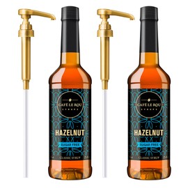 NEW Café Le Rou Coffee Syrup Sugar Free Hazelnut, 25.4oz (Pack of 2)*Includes 2 Syrup Pumps* Cafe Coffee Flavoring Syrup for Coffee, Tea, and Espresso