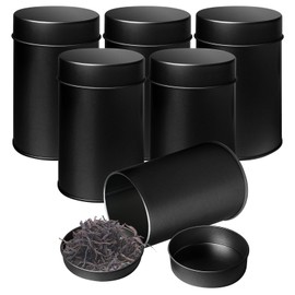 PORFOYO Tea Canisters for Loose Tea, Pack of 6 Aroma Density Tea Canisters, Tea Storage Containers, Tea Canisters Containers 100 g, Tea Storage Loose Tea for Loose Tea or Spices