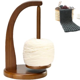Yarn Ball Holder,Wooden Yarn Spool Rack,Rotating Magnetic Wooden Yarn Holder,Sewing Spindle Thread Holder,Magnetic Yarn Holder,Crocheting and Knitting Accessories,Applicable to Knitting Lovers Supplie