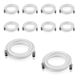 GUOFIS 6 FT Refrigerator Water Line, Polyester-Reinforced PVC Braided Ice Maker Hose with 1/4" Comp X 1/4"Compression Fittings(10PCS,6 Foot)(HOSE019-10Pack)