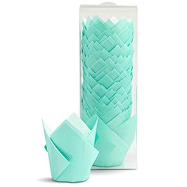 Tulip Cupcake Liners Paper Baking Cup Wrappers (100, Blue)