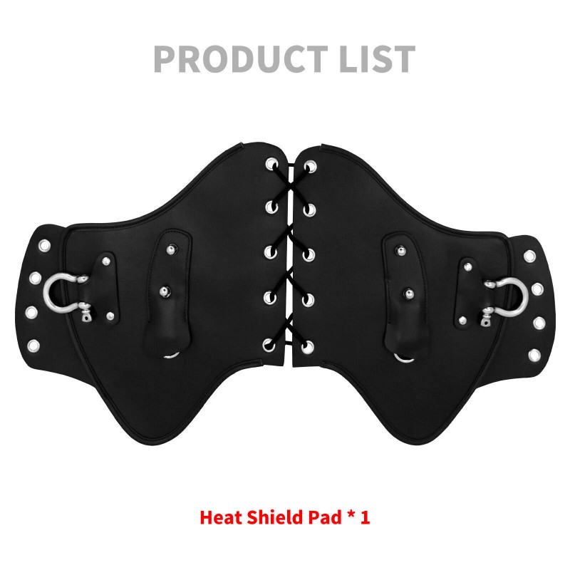 HDBUBALUS PU Leather Heat Saddle Black Shield Deflector Fits For