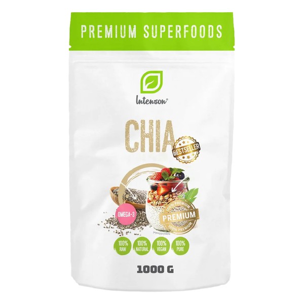 Intenson INTENSON Chia Seeds 1 kg, Nutrient-Dense Seeds for Salads,
