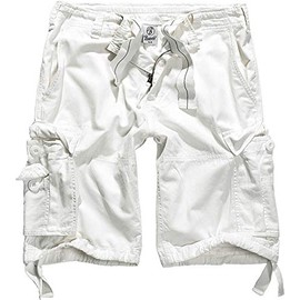 Brandit - Basic Vintage Men's Cargo Shorts (Vintage Shorts Classic) - White (7) Plain, size: s