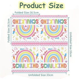 Pack of 40 Napkins First Day of School Girl Pink Decorative School Child Napkins Schön Dass Du Da Bist School Table Decoration School with Saying 33 x 33 cm