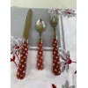 Quid Novi Flatware- Hearts & Flowers - Red Background -