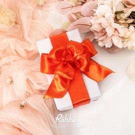 Ribbli Torrid Orange Satin Wired Ribbon 1.5 Inch Orange Christmas Ribbon for Gift Wrapping Wreaths Garland Tree Decoration Crafts Home Decor-Continous 20 Yards