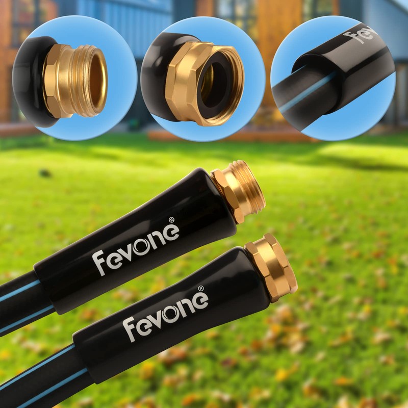 Fevone Garden Hose 100 ft., Lightweight Hybrid Water Hose, Flexible