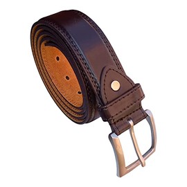 Men's Leather Lined Trouser Belt in 4 Colours Sizes 28" - 60" Waist (BROWN, 3XL)