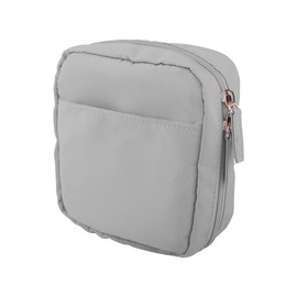 peipai Makeup Pouch, Mesh, Cosmetic Pouch, Small Item, Pouch, Women's, Can Be Stored Standing Standing, Vertical, Organized, Freestanding, Mature Makeup, Cosmetics, Gift, gray (light gray)