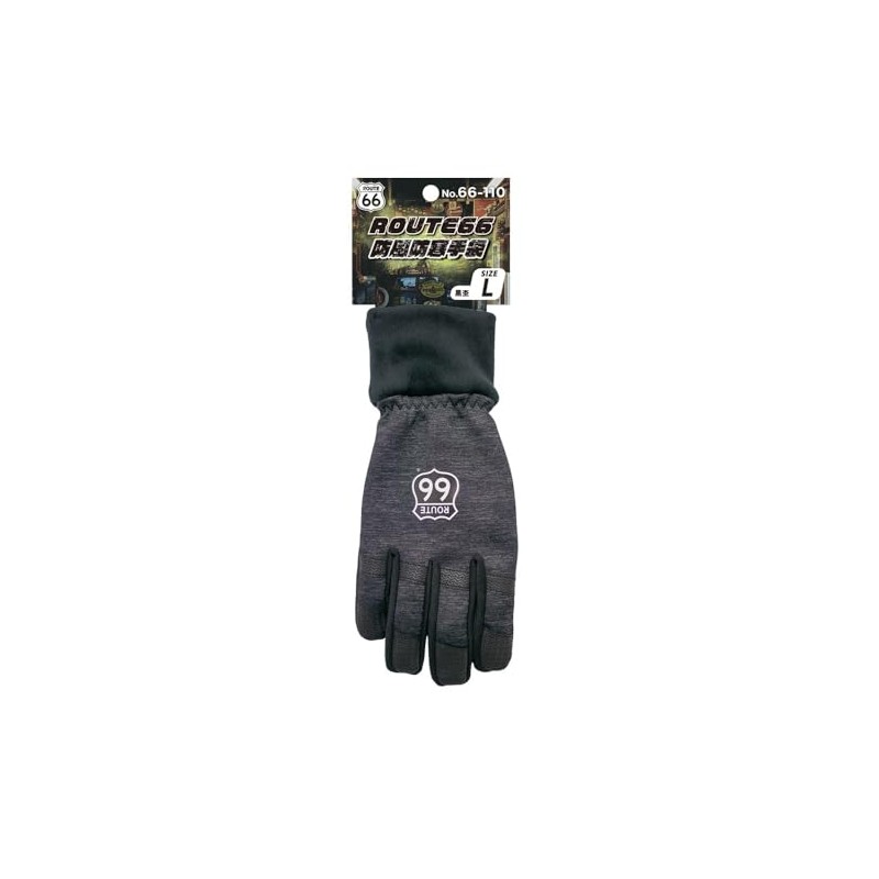 66-110 Route 66 Windproof Thermal Gloves Gray Anti-Slip M