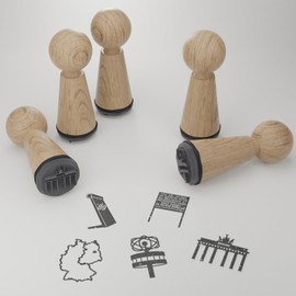 Berlin Wall Stamp Set - Creative Gift Idea for Berlin Wall Fans - 5 Stamps with Popular Motifs and Sights - Bring History to Life!