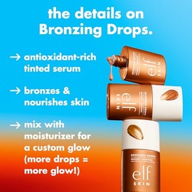 e.l.f. Broceador Bronzing Drops Pure Gold with Yellow Gold Shimmer - Light to Tan Skin Tones e.l.f. SKIN - Gotas bronceadoras, bronceador líquido para