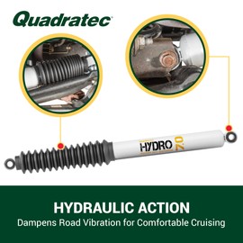 Quadratec Maximum Duty Hydro 7.0 Front Shock Absorber - Fits Jeep Wrangler YJ 1987-1995 with 0" - 1" Lift - For Mild to Moderate Offroad Use - Twin-Tube Hydraulic Shock