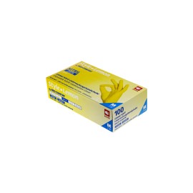 AMPri Med-Comfort Lemon Nitrile Gloves, Yellow, Pack of 100, Size S, Powder-Free, Nitrile Disposable Gloves in Sizes XS, S, M, L, XL
