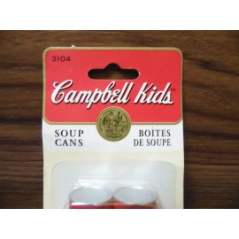 Campbell's Kids Soup 1995 Small Mini Dollhouse Wooden Soup Cans 2 Piece Set Lot