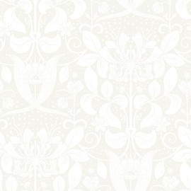 A-Street Prints Berit Bone Floral Crest Wallpaper