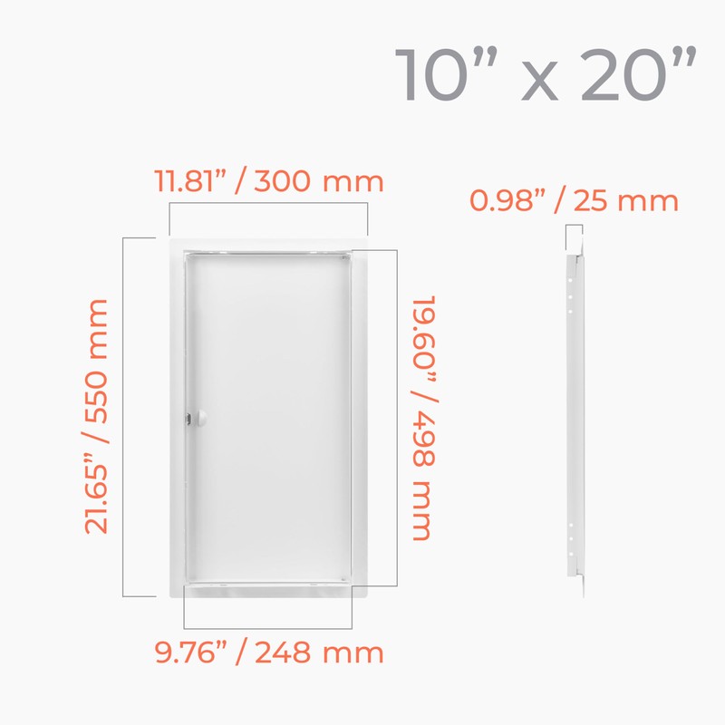 HVAC OV 10 x 20 Inch White Rectangular Metal Plumbing