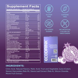 Lily of The Desert EcoDrink Nutrient Support Hydration Packets, Blueberry Pomegranate – Naturally Sweetened Multivitamin Electrolyte Mix with Aloe, 24 Stick Packs/Box, 0.25 Oz Ea