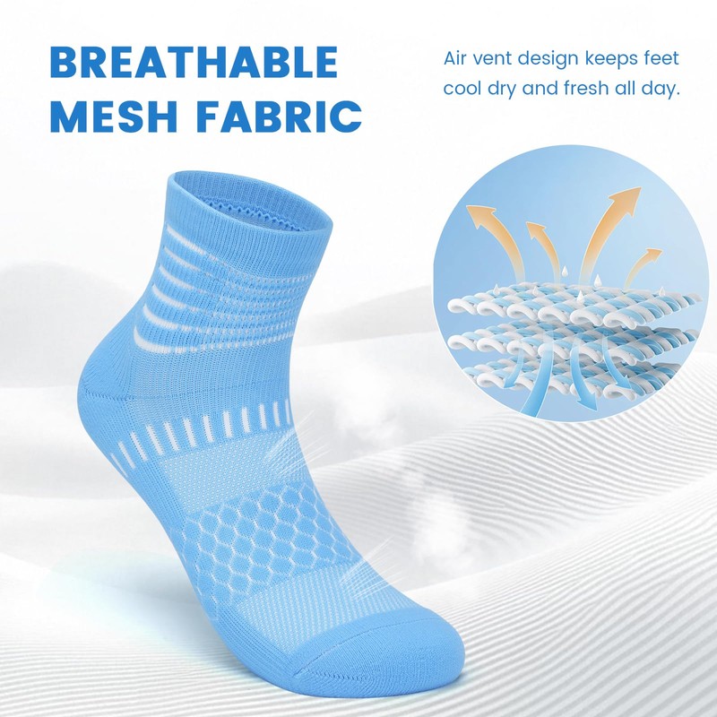 IRAMY Compression Socks for Women Men Cushioned Athletic Running Socks
