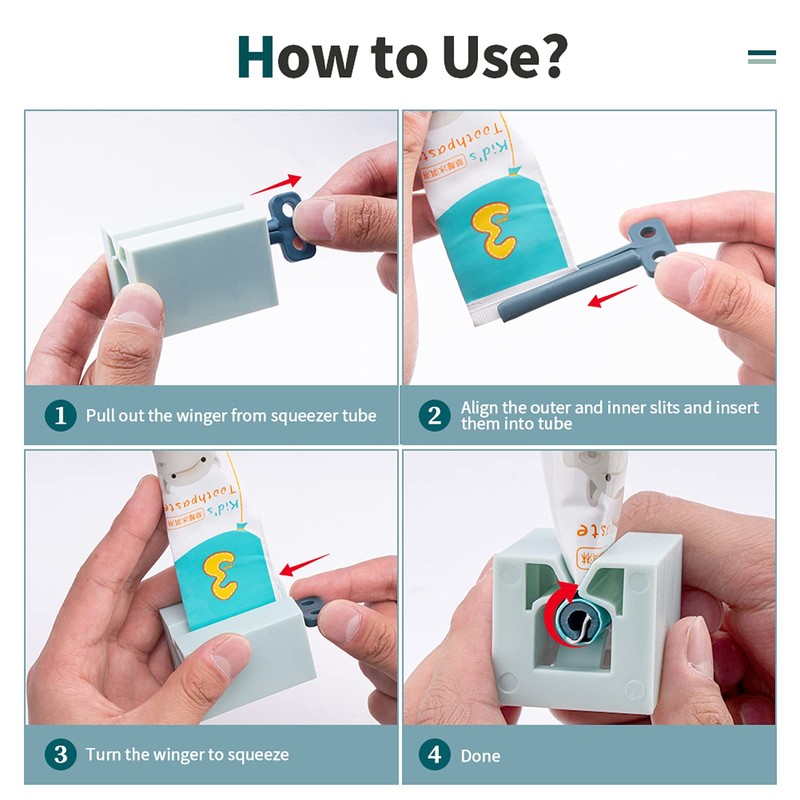 4 PCS Toothpaste Squeezer, Rolling Tube Toothpaste Squeezer with Frosted