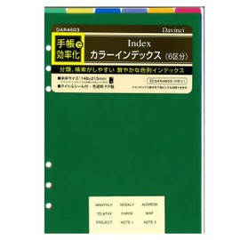 Raymay Fujii Da Vinci Notebook Refill, Color Index, 6 Sections, A5, Vivid Color