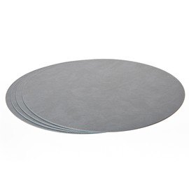 Nikalaz Oval Placemats Set (Pack of 4) Recycled Leather Table Mats 18 x 13 inches (45.7 x 33 centimetres), Kitchen Dining Table Decor by Nikalaz (Dirty Grey)