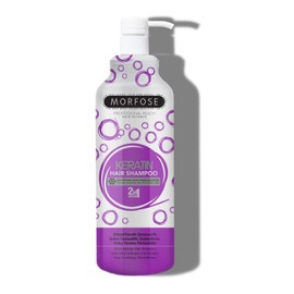 Morfose Keratin Shampoo for Very Damaged and Processed Hair - Infused with Keratin Protein for Silky Softness, Enrichment, Easy Combing, Smoothness, and Strength - Sulfate-Free and Paraben-Free Formula for Healthy, Beautiful Hair, (large, 33.81 Fl Oz)