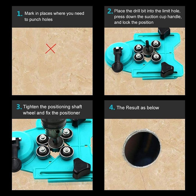 Adjustable Hole Locator, 4 mm - 80 mm Tile Hole