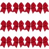 8 Inch Cheerleader Bows Ponytail Holder Cheerleading Bows Hair Tie(Cherry