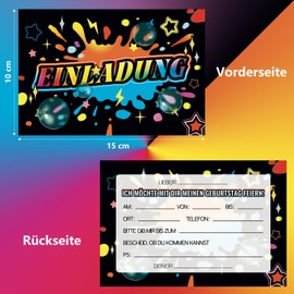 HOMANGA Graffiti Birthday Invitation Cards, 12 Boys Birthday Invitations, Boys Birthday Invitation Cards and Envelopes, Children's Party Decoration Accessories